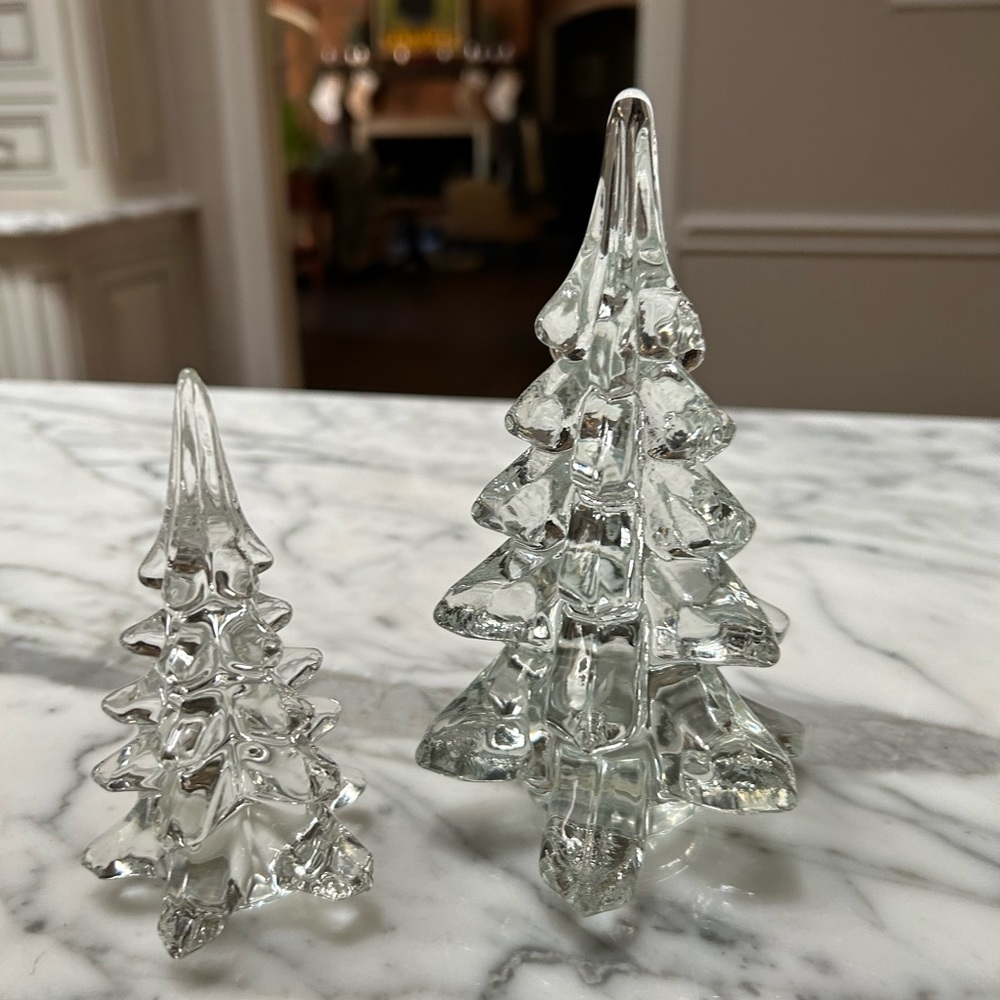 Two Vintage Clear Art Glass Trees-
Christmas Trees Bundle
